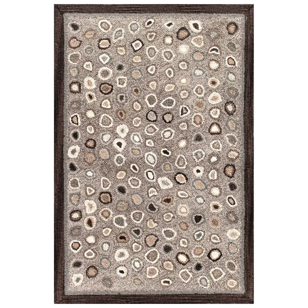 Dash & Albert - 2.5x8 - Cat&s Paw Grey Micro Hooked Wool Runner Rug