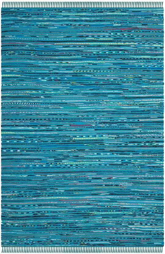 Safavieh Rag Rug RAR125C 2&3x22 x 10&0x22 Runner Turquoise, Multi Area Rug