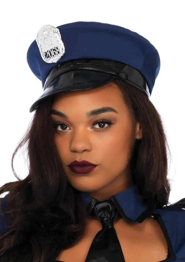 Leg Avenue Women's 5-Piece Plus Size Flirty Cop Costume, Blue, 1X-2X