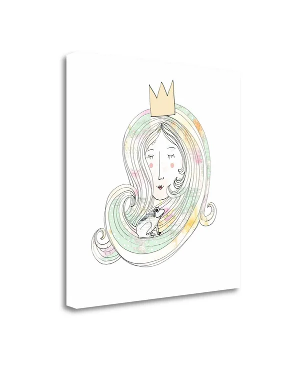Tangletown Fine Art The Princess and The Frog by Sarah Ogren Giclee Print on Gallery Wrap Canvas, 30x22 x 30x22 - Multi