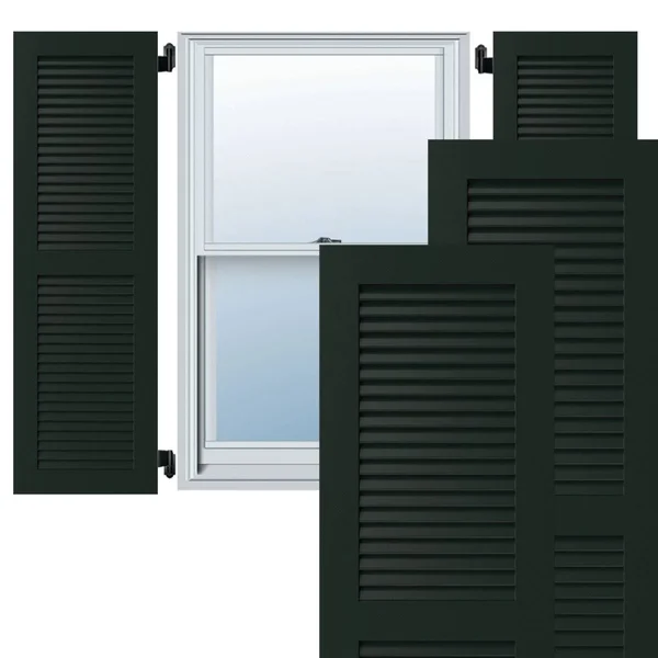 Ekena Millwork CWL15X075CGC 15x22W x 75x22H Exterior Composite Louvered Shutters (Per Pair) - Chrome Green