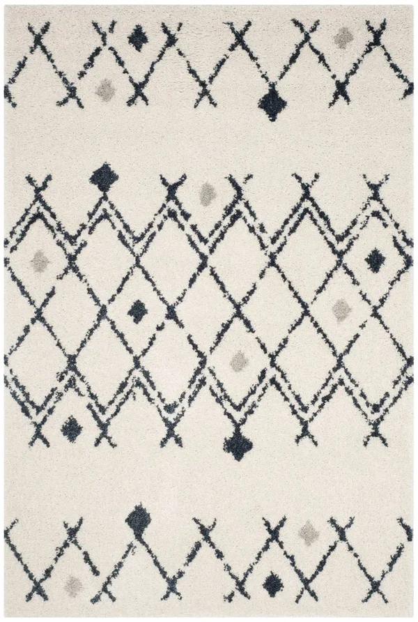 Safavieh Berber Shag Rug Collection BER164D - Cream, Navy - 10& x 14&
