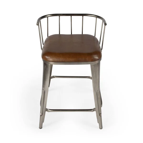 Butler Coriander Iron & Leather Counter Stool