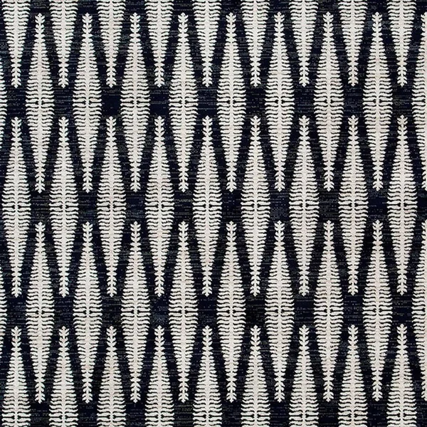 Benzara 90 x 63 inch Power Loomed Fabric Rug with Diamond Pattern - Gray and Black