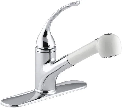 KOHLER K-15160-LA-CP Coralais Single-Control Pullout Spray Kitchen Sink Faucet, Polished Chrome