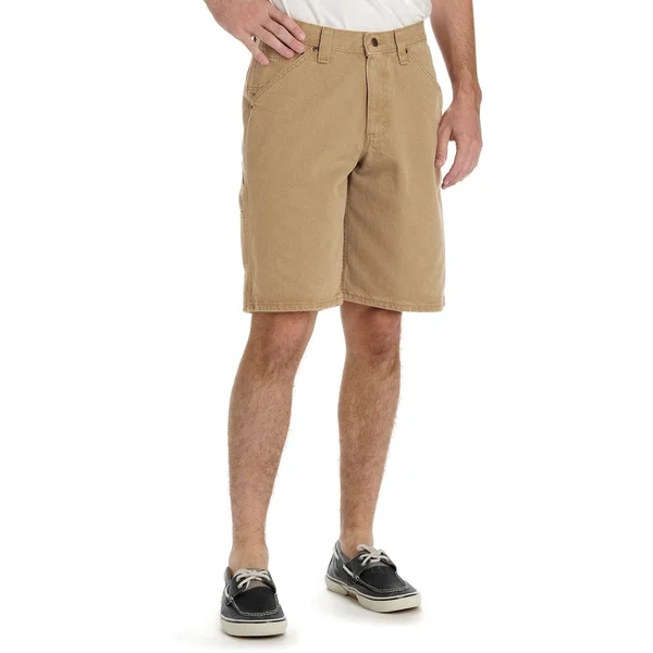 Lee Mens Dungarees Carpenter Khaki Shorts - Size: 42, Beige