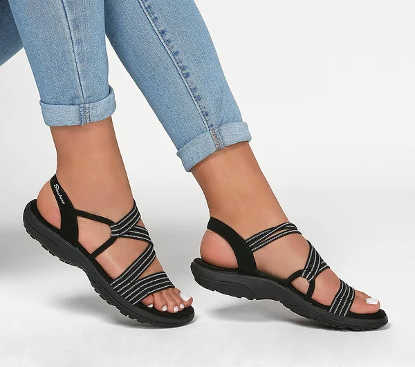 Skechers Reggae Slim - Stretch Slinky Sandals, Black, 5.0