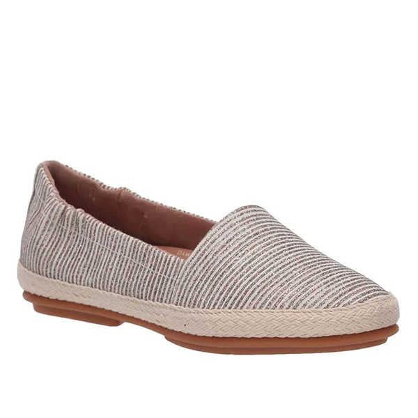 Fitflop Siren Glitter Stripe Espadrille Flat - Stone, 8