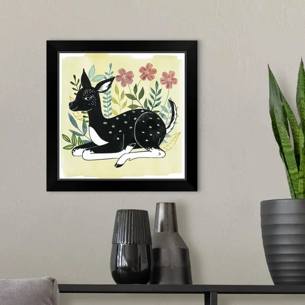 Floral Forester II - Black Framed Wall Art, 16x16, Great Big Canvas