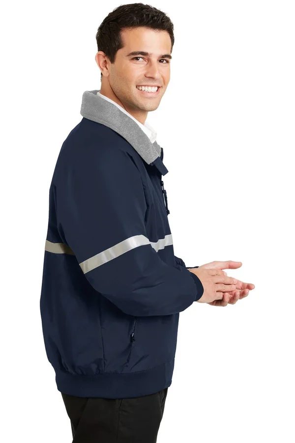 Port Authority J754R Challenger Jacket with Reflective Taping - True Navy/ Grey Heather/ Reflective - Xs
