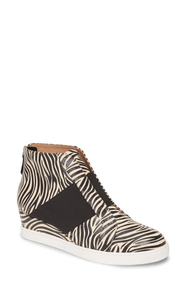 Women's Linea Paolo Amber Wedge Sneaker - Size 4.5 M - Beige