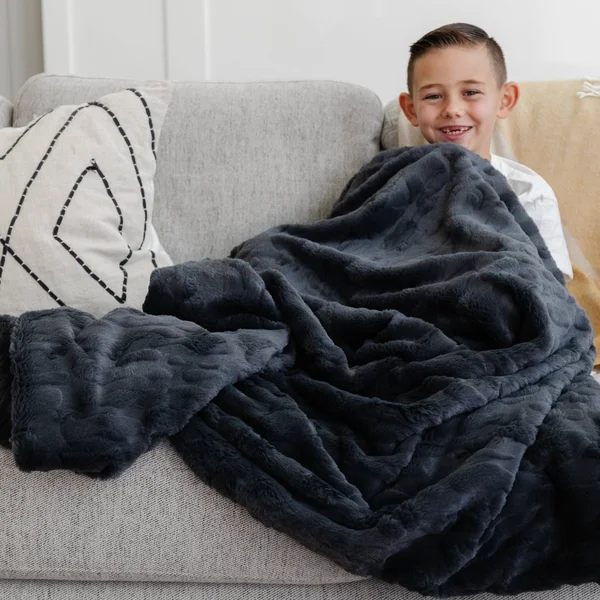 Saranoni Lush XL Throw Blanket - Charcoal