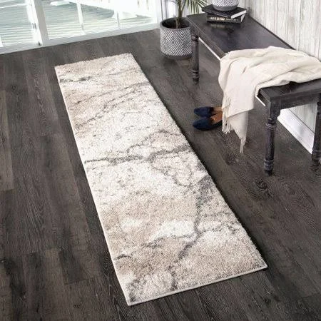 Orian Rugs Super Shag Marquina Ivory Area Rug, Size: 1&11 inch x 14&