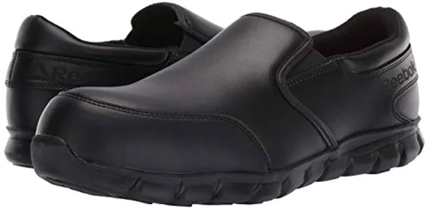 Men's Reebok Work Sublite Cushion Work RB4036 Slip-On, Adult, Size: 8.5, Black Leather