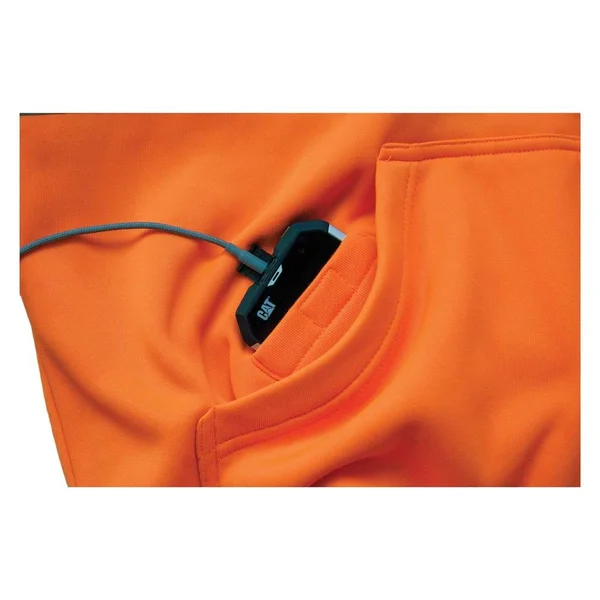 Cat Hi-Vis Full Zip Lined Sweatshirt, Men's Hi-Vis Orange