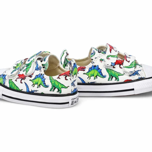 Converse - Kids - White Dino Chuck Taylor All Star 2V Infants Ox Trainers 21 (UK 5) - Boy