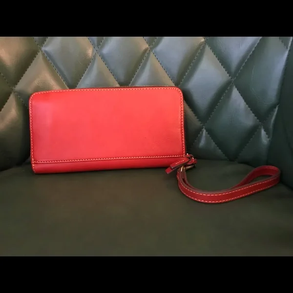 Dooney & Bourke Florentine Large Zip Around Wristlet - Red