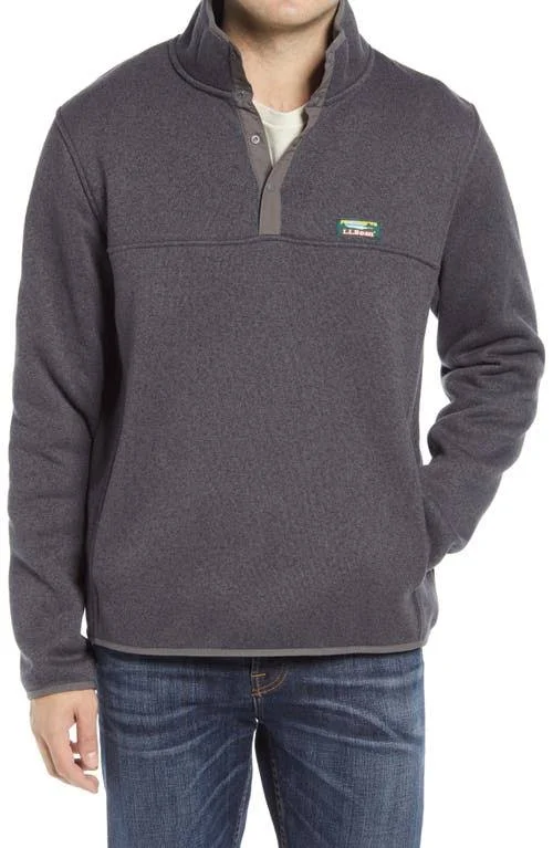 Men's L.L.Bean Sweater Fleece Pullover, Size Medium - Grey