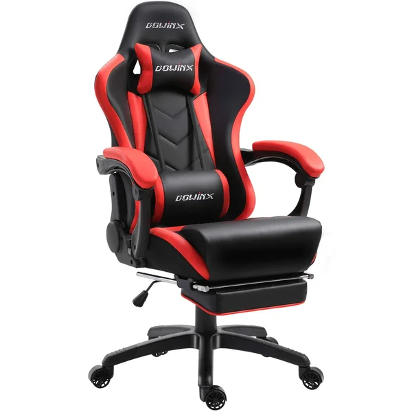 Dowinx Gaming Chair Ergonomic Racing Style Recliner with Massage Lumbar Support, Office Armchair for Computer PU Leather E-Sport