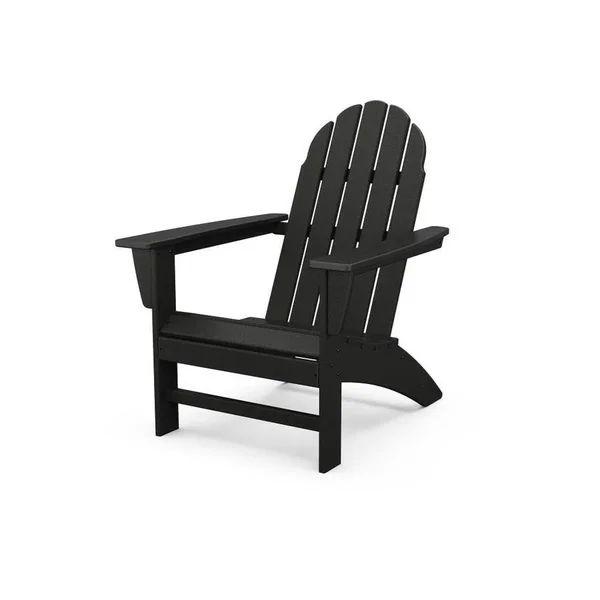 Trex Outdoor Furniture Seaport Charcoal Black Plastic Frame Stationary Adirondack Chair(s) with Slat Seat - TXAD400CB