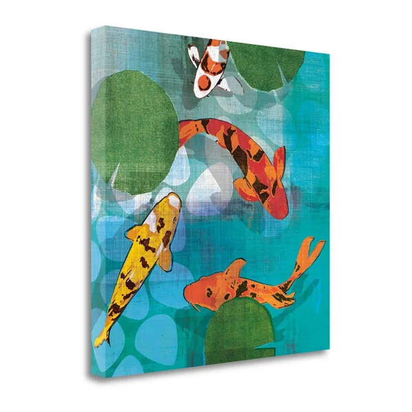 Tangletown Fine Art Lucky Koi II by Tandi Venter, Giclee Print on Gallery Wrap Canvas, 35x22X35x22