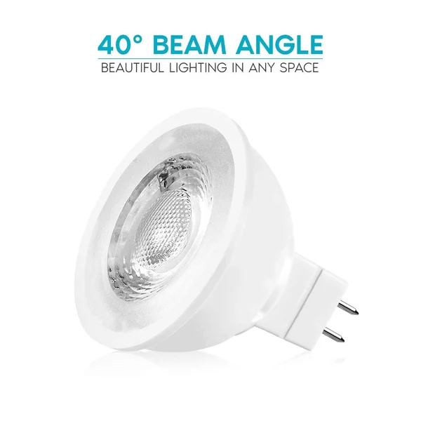 Luxrite MR16 LED Bulb 50W Equivalent, 12V, 5000K Bright White Dimmable, 500 Lumens, GU5.3 LED Spotlight Bulb 6.5W, Enclosed Fixt