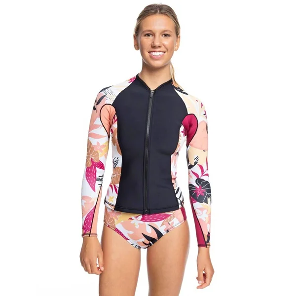 Roxy 1.0 Popsurf FZ LS Jkt B-L - Black/Terra Cotta, 8