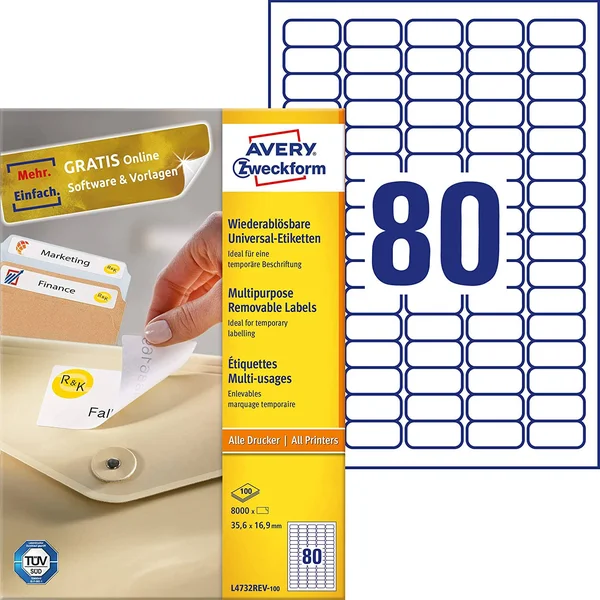 Avery Etiketten L4732REV-100 356X16.9MM