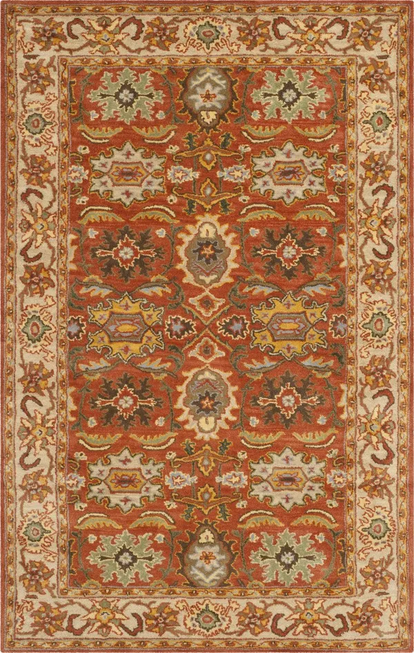 Safavieh Heritage HG734D Rust - Beige Rug 6& x 6& Square