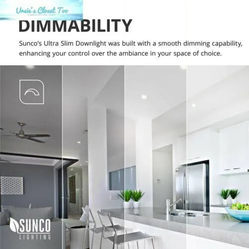 Sunco Lighting 6 Pack 4 inch Slim LED Downlight with Junction Box, 10W\x3d60W, 650