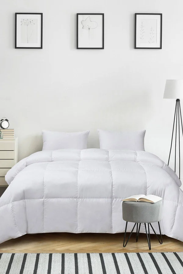 Kathy Ireland Ultra Soft Nano Touch Light Warmth White Down Fiber Comforter - White - Twin