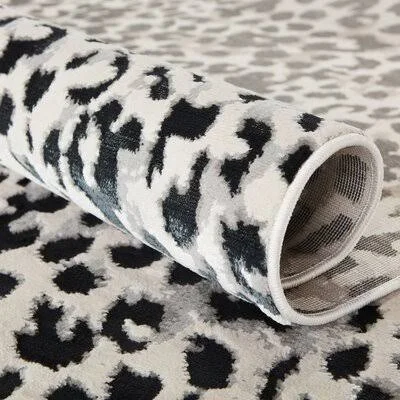 Jocquis Animal Print Gray/Black Area Rug Mercer41 Rug Size: Rectangle 7&10x22 x 10&6x22