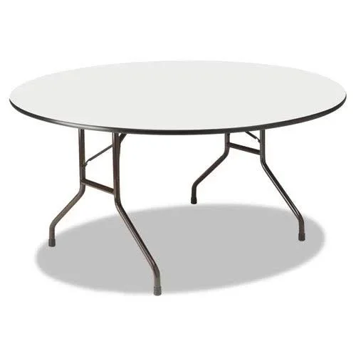 Iceberg Enterprise 55267 60 Dia. x 29 in. Premium Wood Laminate Folding Table - Gray Top & Charcoal Base