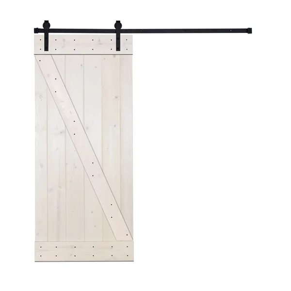 Akicon Paneled Wood Barn Door with Installation Hardware Kit - Z3 Series - 38x22 - Red Oak