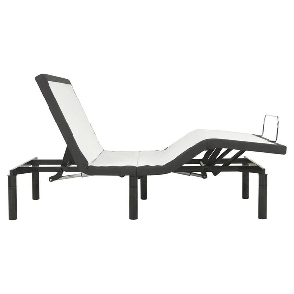 Pemberly Row Metal Model P Adjustable Twin Long Bed Base in Black