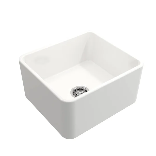 BOCCHI Classico Farmhouse Apron Front Fireclay 20x22 Single Bowl Kitchen Sink with Protective Bottom Grid and Strainer - Black