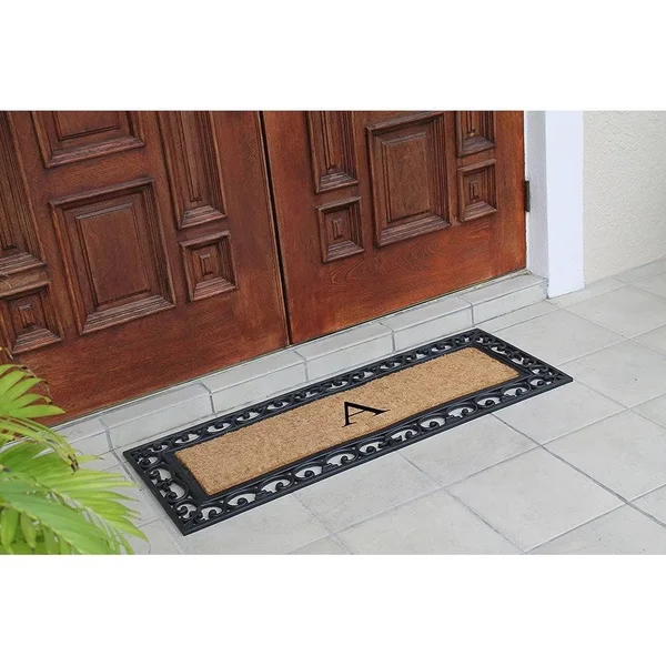 Exclusive Hand Crafted Myla Monogrammed Entry Doormat - 17.7x22 x 47.25x22 - O, 47.25" x 17.7"
