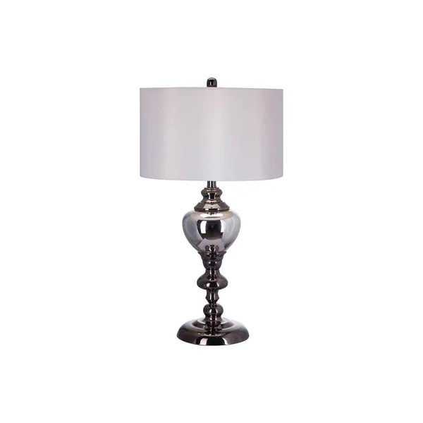Metal and Glass Table Lamp - Black/Nickel 29.5x22