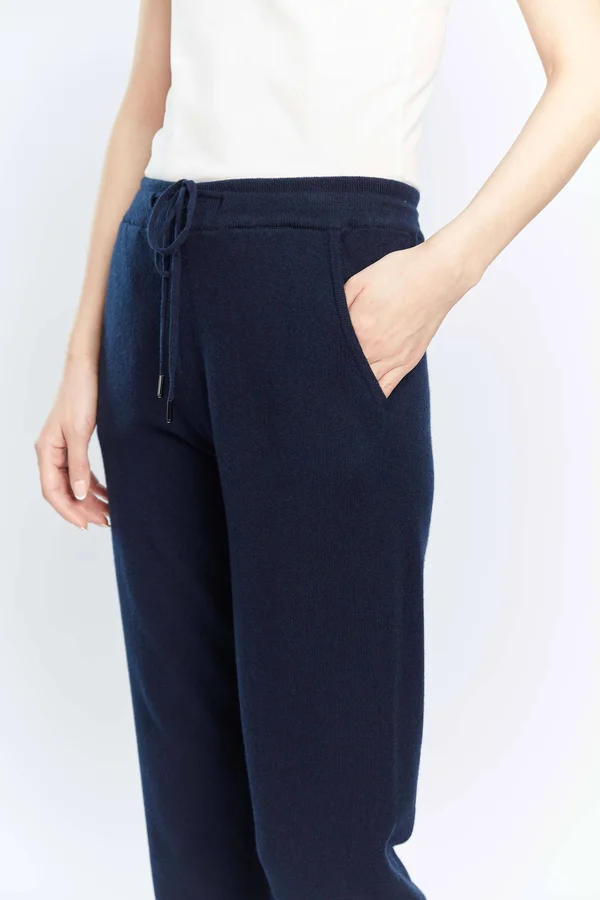 Women's Cashmere Cuffed Jogger Navy - Gobi Cashmere, M, Navy