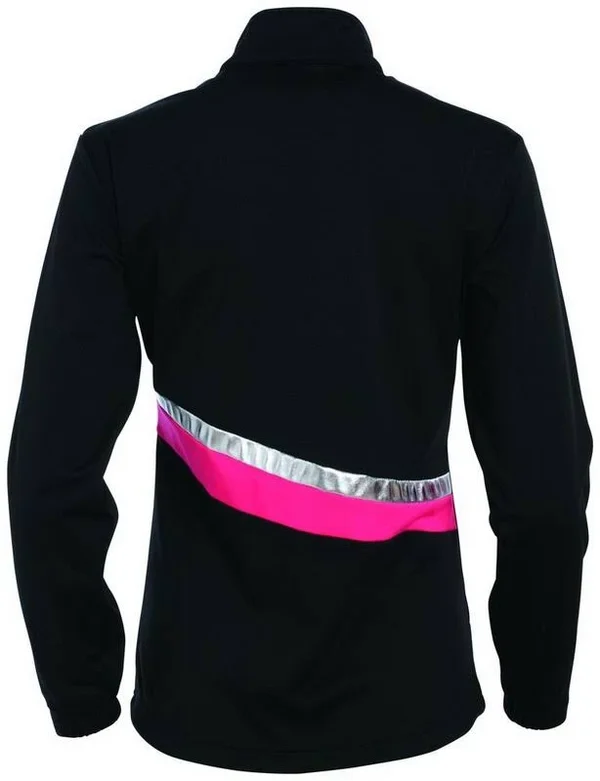 Augusta Sportswear 7735 Ladies Aurora Jacket - Black/Power Pink/Metallic Silver - S
