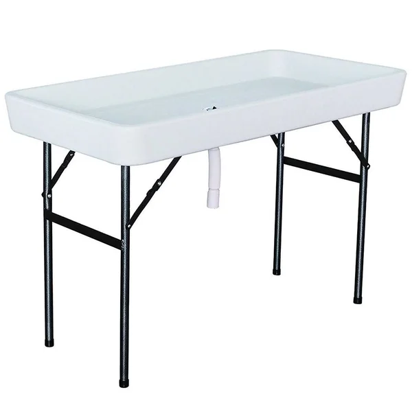 Modern Home 4-Inch Party Ice Bin Table with Skirt (Black) - 47.5" x 23.9" x 32.3"