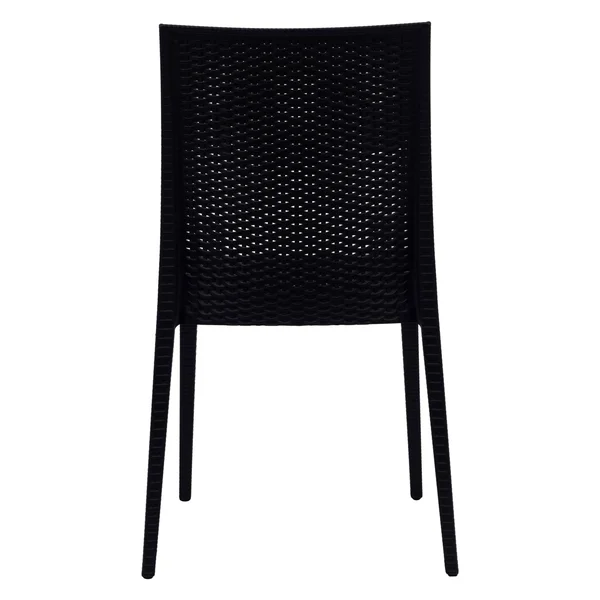 LeisureMod Weave Mace Indoor Outdoor Set of 2 Dining Chair Mc19or2, Orange