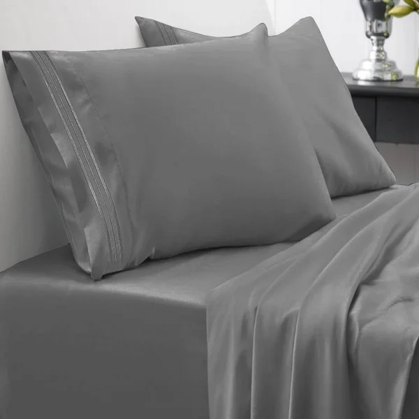 Sweet Home Collection 1800 Thread Count 21x22 Deep Pocket Sheet Soft Egyptian Quality Brushed Microfiber Luxury Bedding Set with
