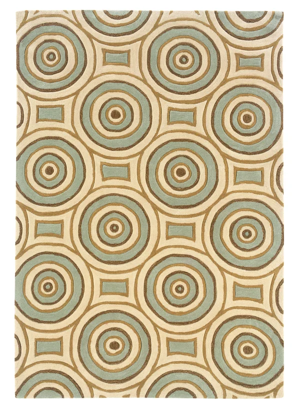 Linon Trio Area Rug - Cream, Aqua, Size: 8 x 10 ft.