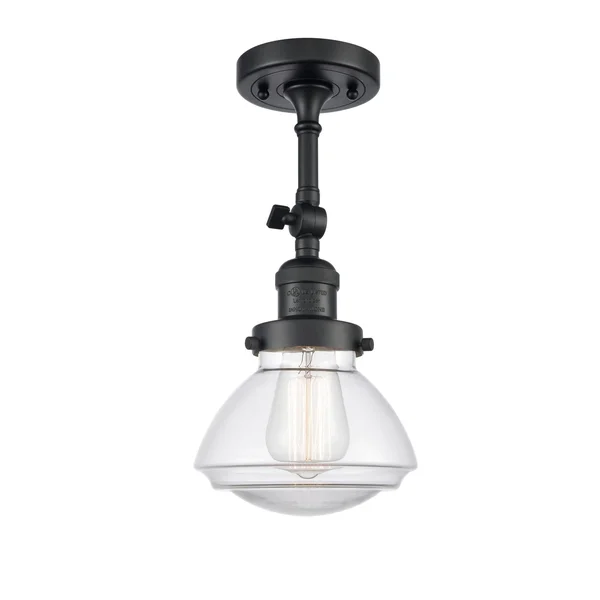 Innovations Lighting Olean 1 Light Semi Flush Mount 201F BK G322 (Black)