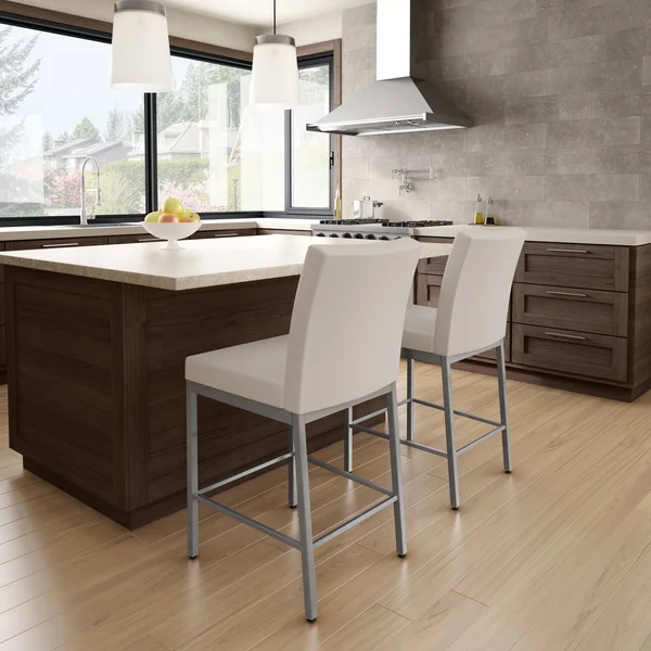 Amisco Perry Plus 30x22 Bar Stool, Gray/Beige