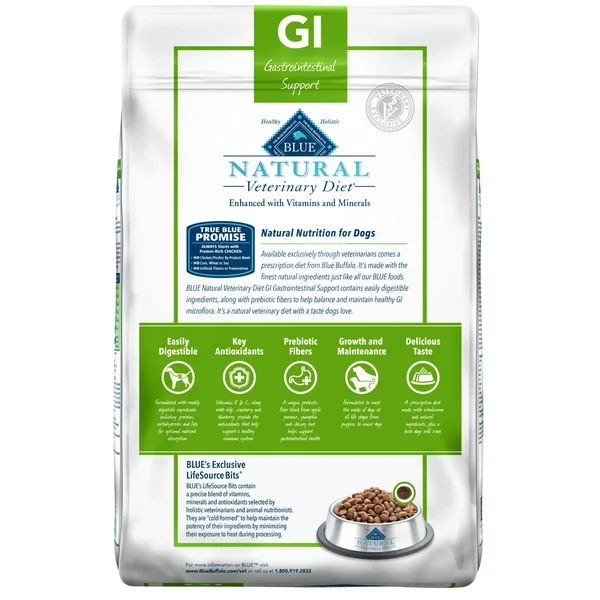 Blue Buffalo Natural Veterinary Diet Gi Gastrointestinal Support Dry Dog Food - 22 lbs.