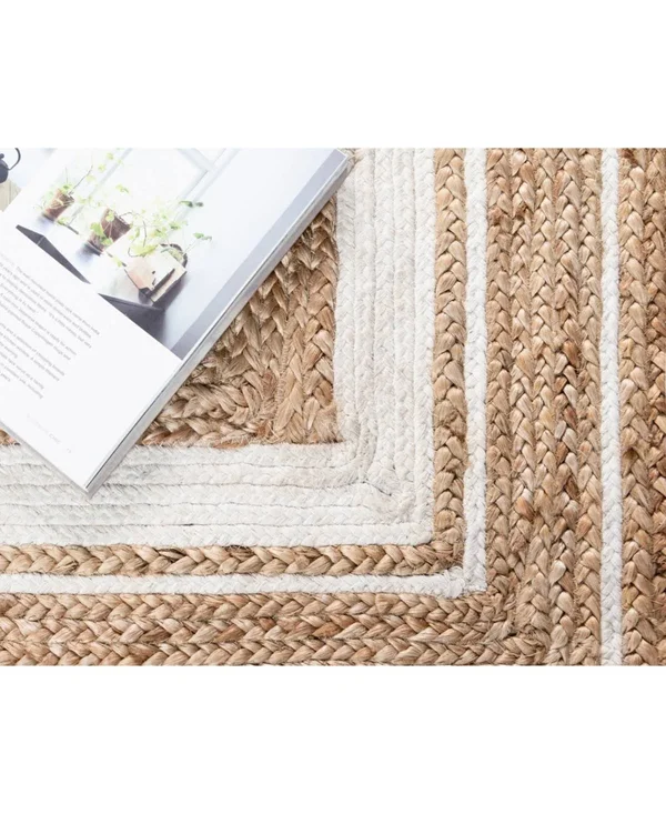 Unique Loom Gujarat Braided Jute Rug, Natural/Ivory (2& 0 x 3& 0)