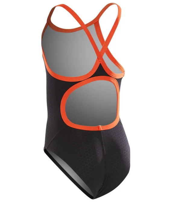 TYR DHEX7Y Girls& Hexa Diamondfit Swimsuit - Black/Orange, 22