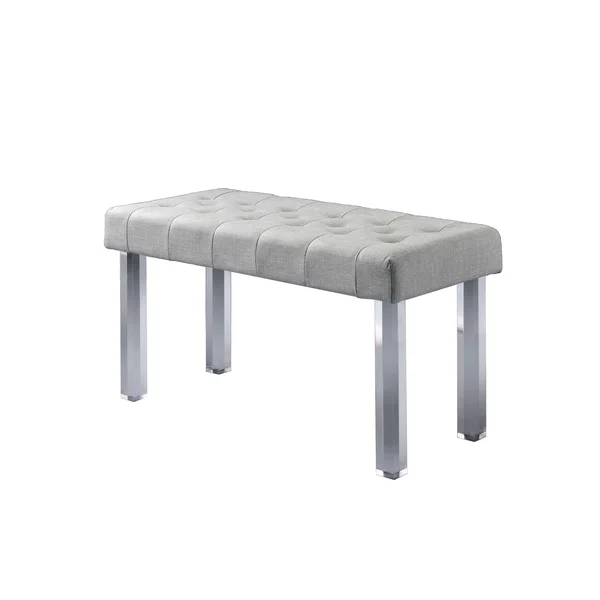 Acme Bagley Bench - Linen & Clear Acrylic